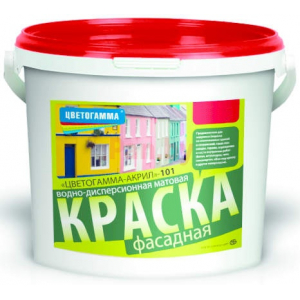 Краска ВД-АК-101 фасадная, ведро 11л (13кг) Цветогамма